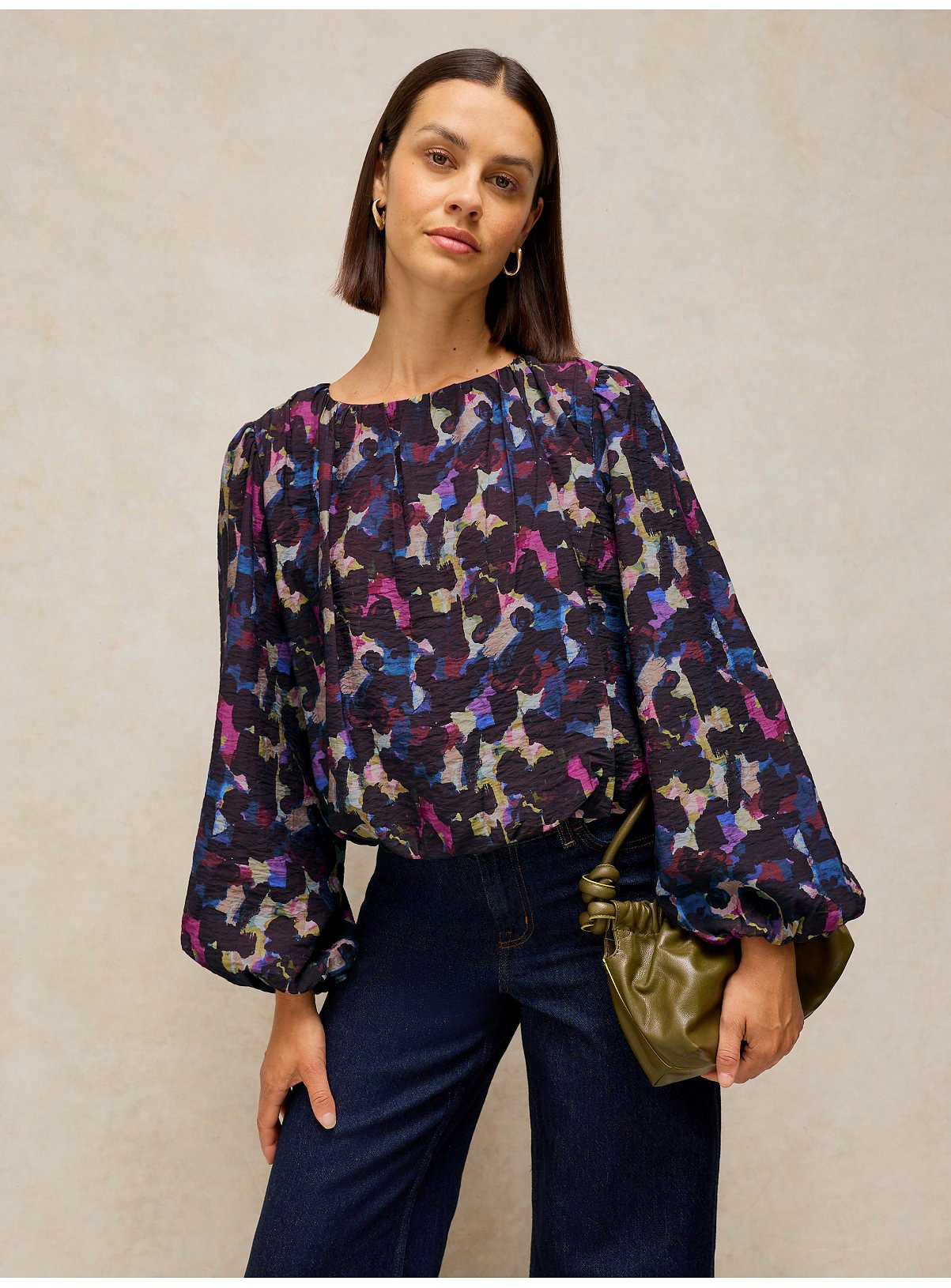 WHITE STUFF Lyra Bubble Hem Top 24 - Image 2 thumbnail