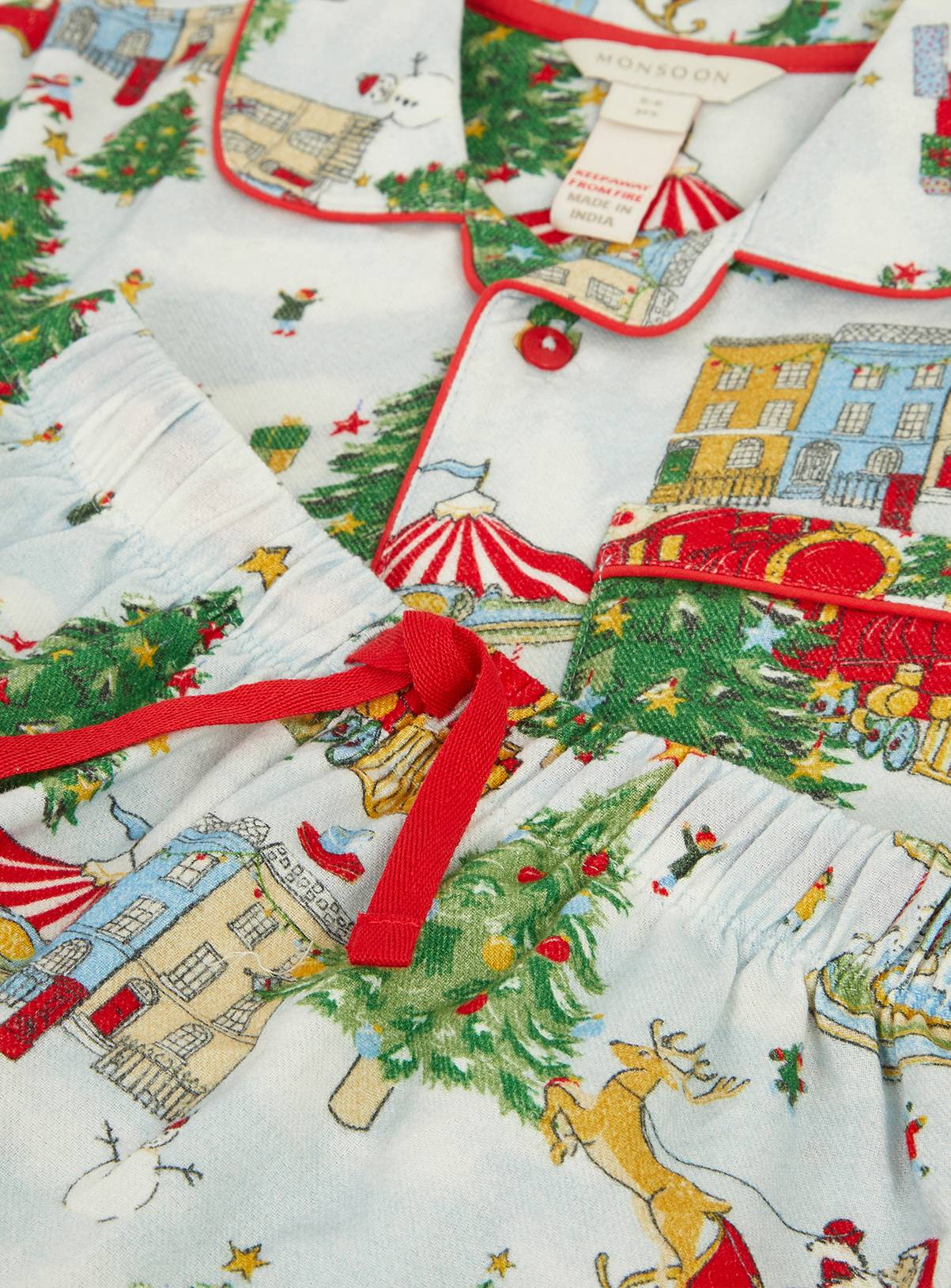 MONSOON Christmas Tree Long Pyjamas Set 2-3 years - Image 4
