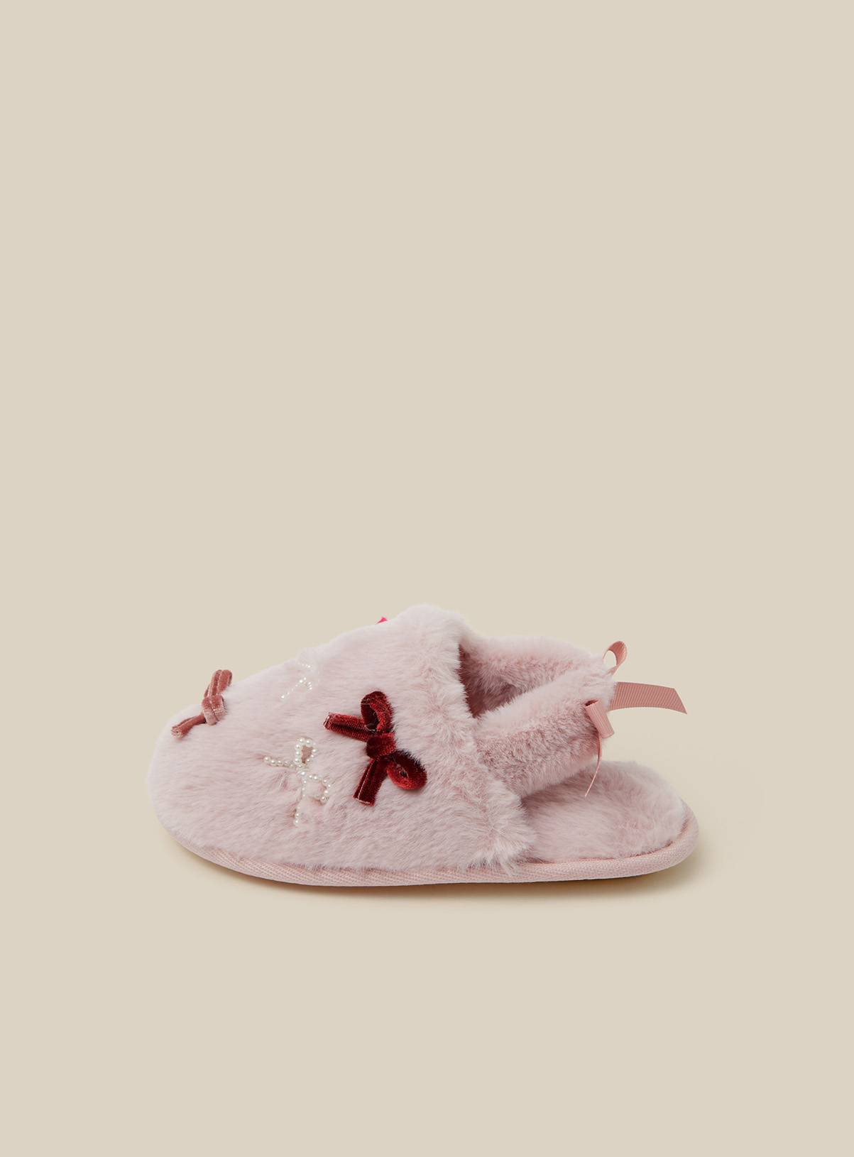 MONSOON Bow Fluffy Slippers 11-12 years - Image 2