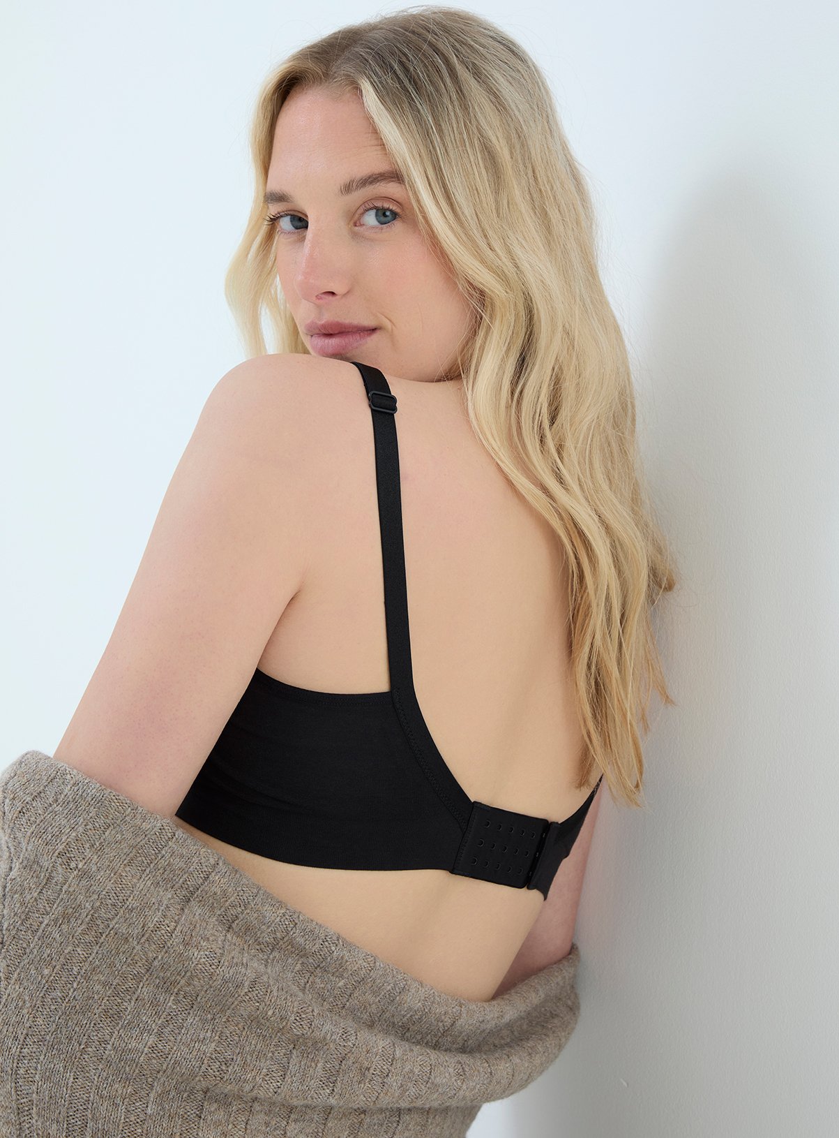 JOJO MAMAN BÉBÉ EJ Cotton Rich Lace Trim Seamless Nursing Bra Black M - Image 3 thumbnail