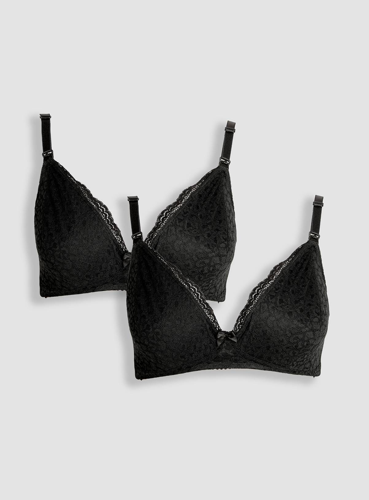 JOJO MAMAN BÉBÉ 2 Pack Maternity & Nursing Lace Bra L - Image 2