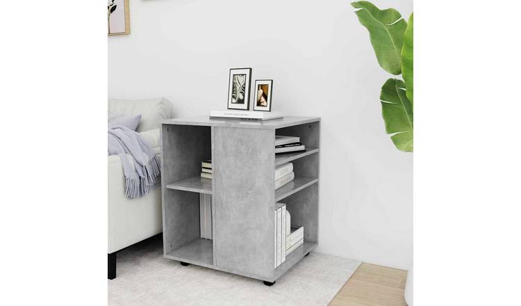 Walplus Engineered Wood Rolling Cabinet - Granite Grey - 60 x 53 x 72 cm