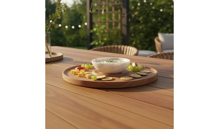 Orsina Kora Acacia Wood Marble Chip And Dip Platter - Two Tone