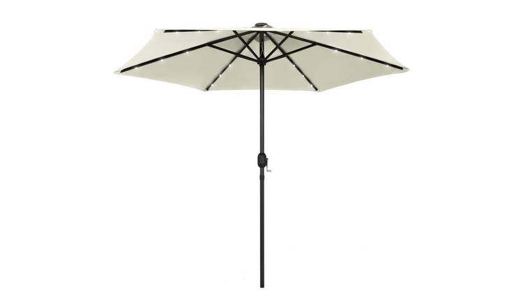 Walplus Polyester Garden Parasol - Sand White - 270 x 236 cm