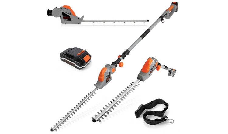 Terratek 20V Cordless Pole Hedge Trimmer with 1 Battery Fast Charge