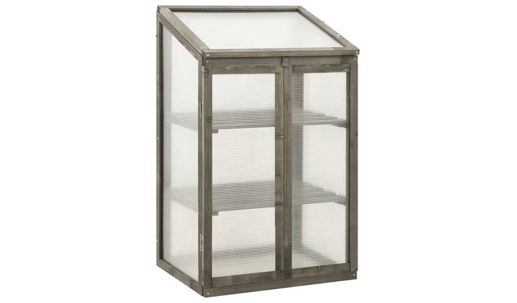 Walplus Wood Greenhouse Solid Firwood PC Board - Grey - 100 cm