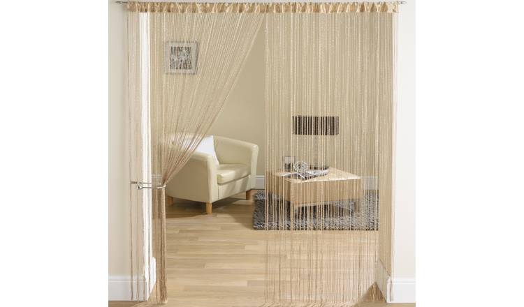 Tyrone Textiles Glam Rod Pocket String Curtain - 90 x 200cm - Latte