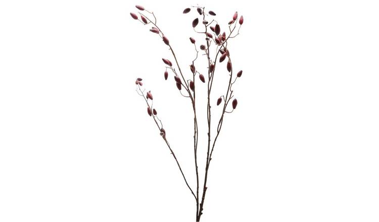 Hill Interiors Rosehip Artificial Plant - Burgundy