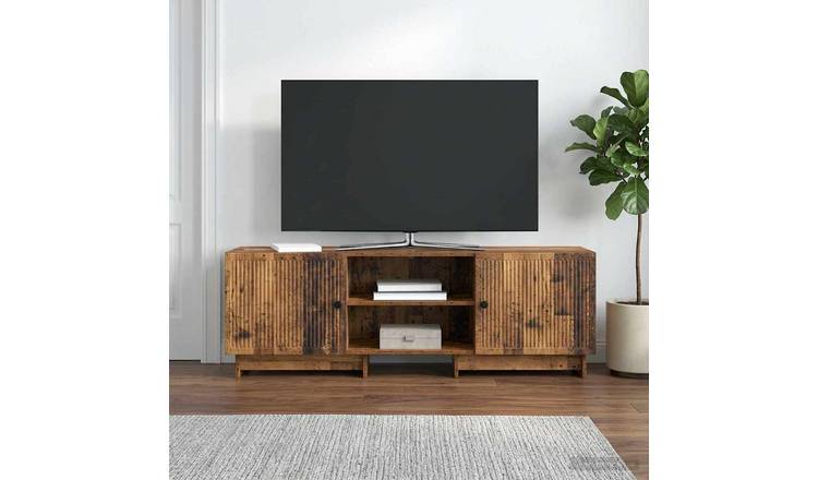 Walplus 2 Door Engineered Wood TV Cabinet - Old Wood - 150 x 31 x 50 cm