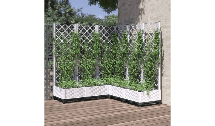 Walplus Polypropylene Garden Planter - White - 120 x 120 x 121.5 cm