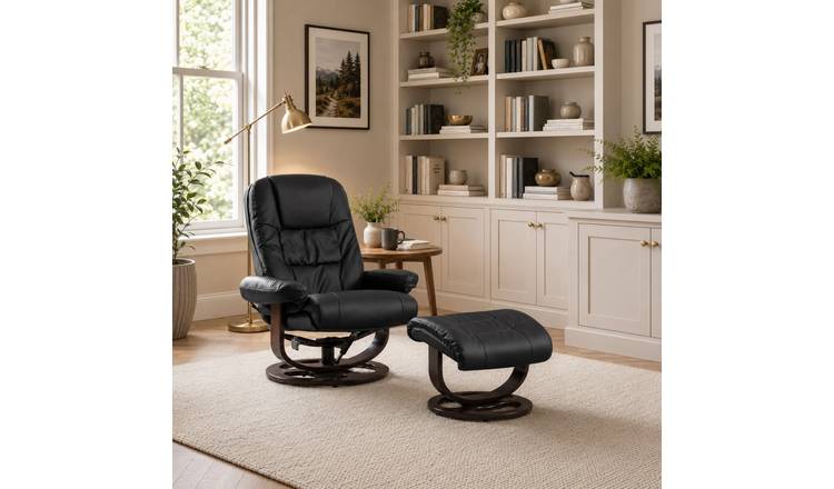 Artemis Home Burdell Swivel Recliner with Massage and Heat - Black