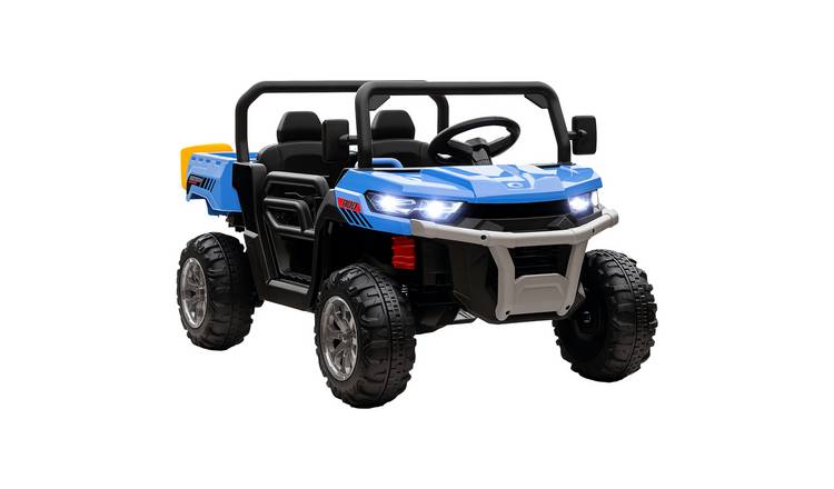 HOMCOM 12V 2 Seater 4 Wheel Suspension Electric Ride on Car – Blue