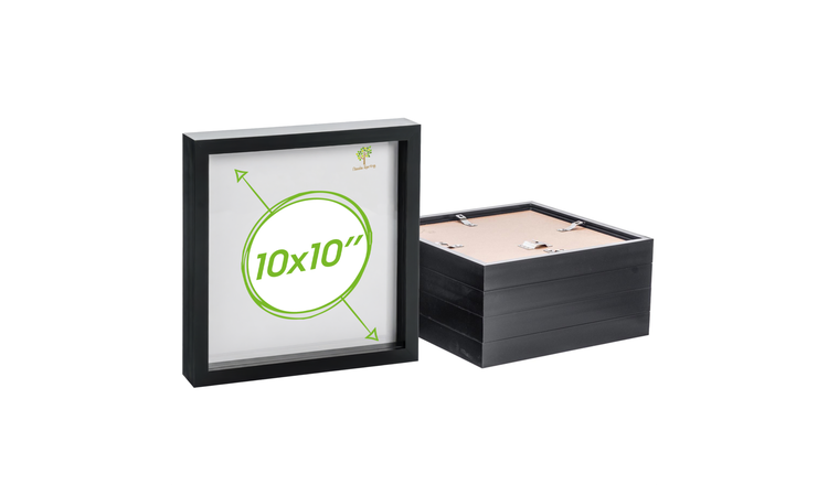 Nicola Spring 3D Box Photo Frames - 10 x 10" - Set of 5 - Black