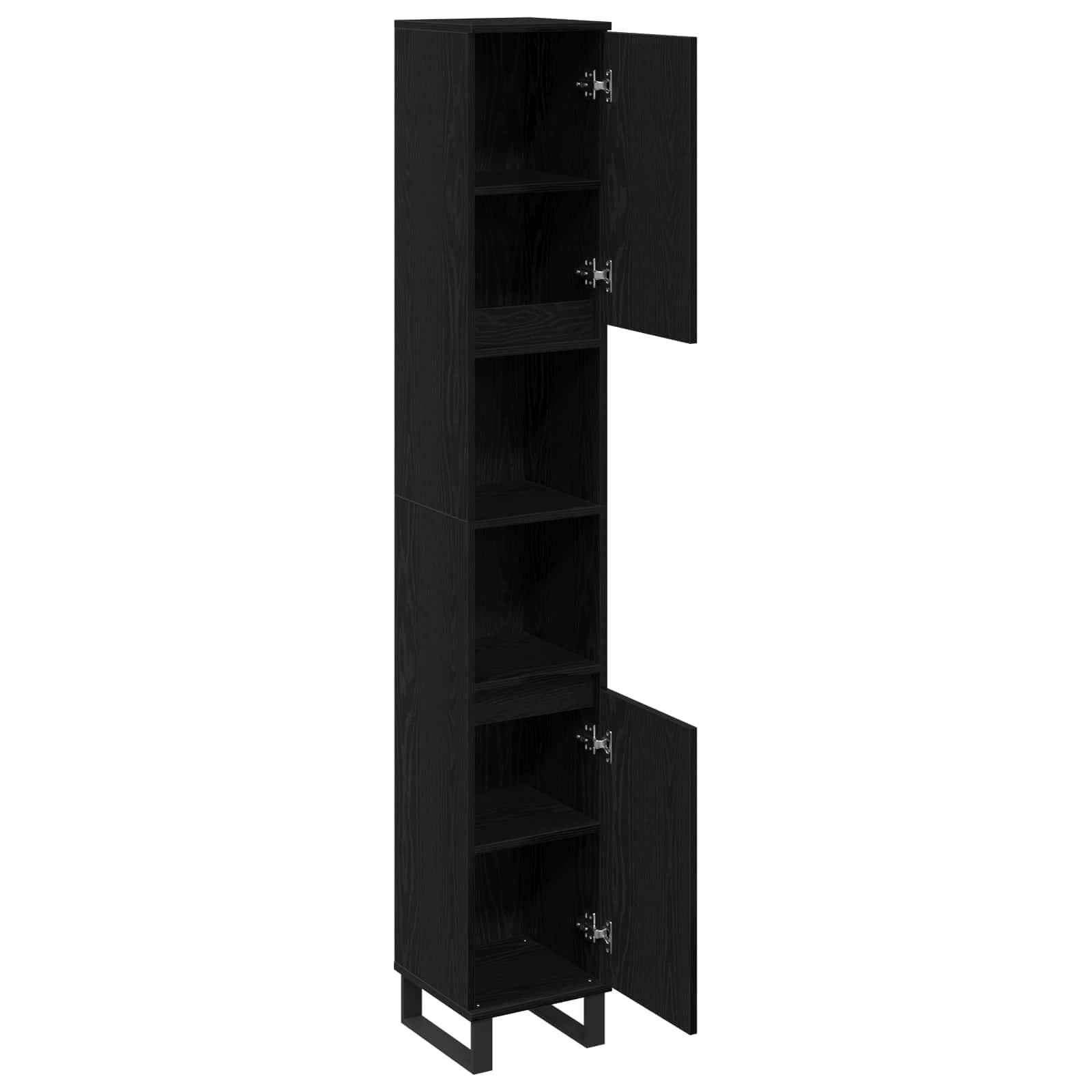 Walplus Engineered Wood Bathroom Cabinet - Black Oak - 30 x 30 x 190 cm - Image 5