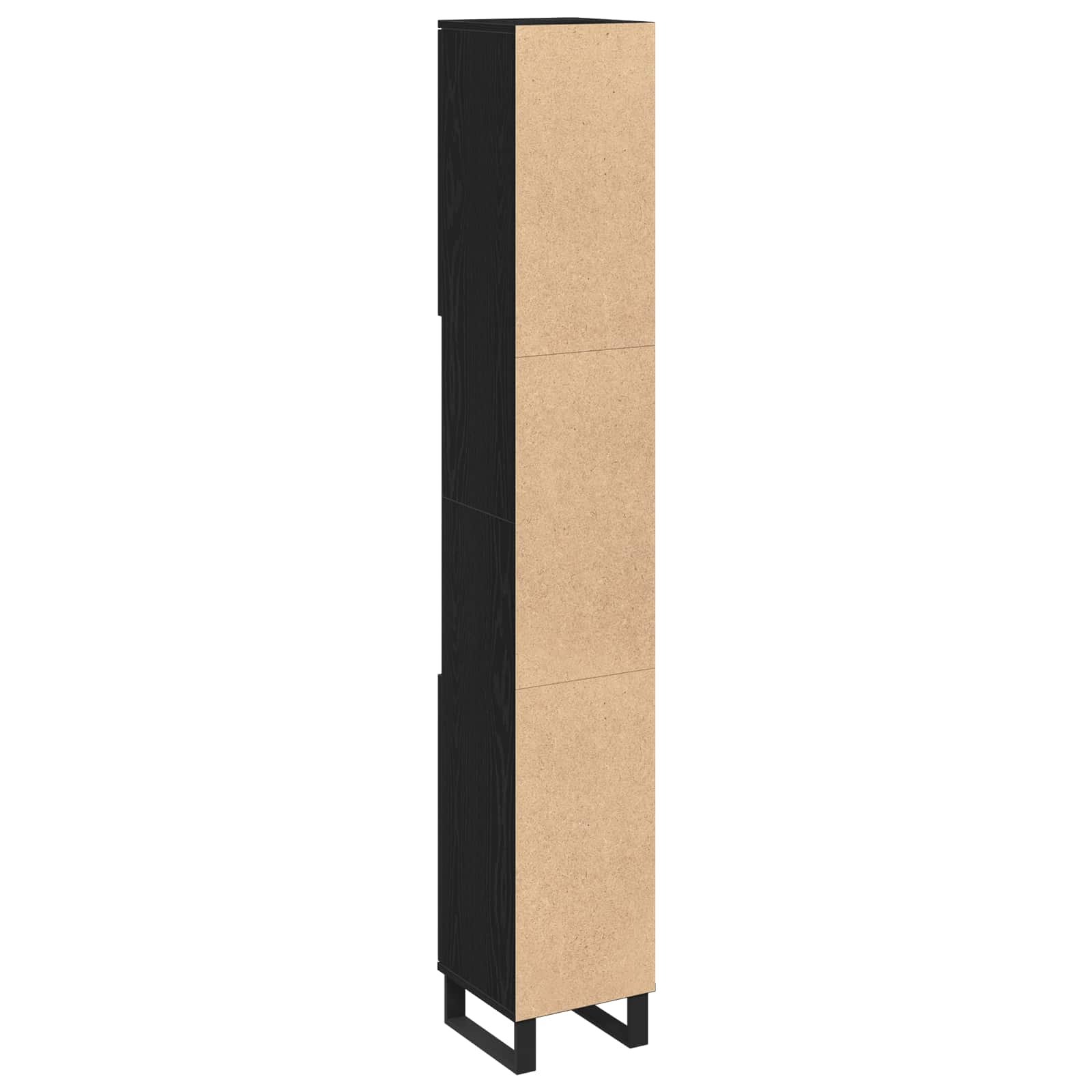 Walplus Engineered Wood Bathroom Cabinet - Black Oak - 30 x 30 x 190 cm - Image 8