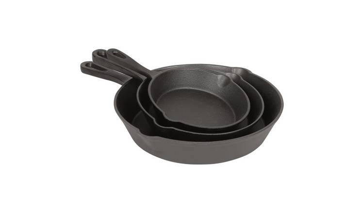 BobbyQ 3 Piece Cast Iron Frying Pan Set