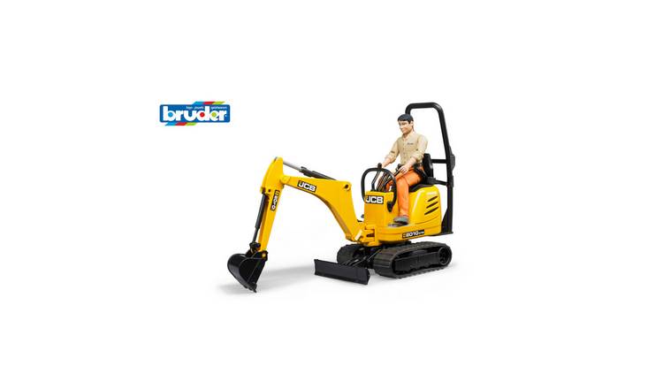 Bruder BWorld 1:16 JCB Micro Excavator 8010 CTS and Construction Worker - Yellow