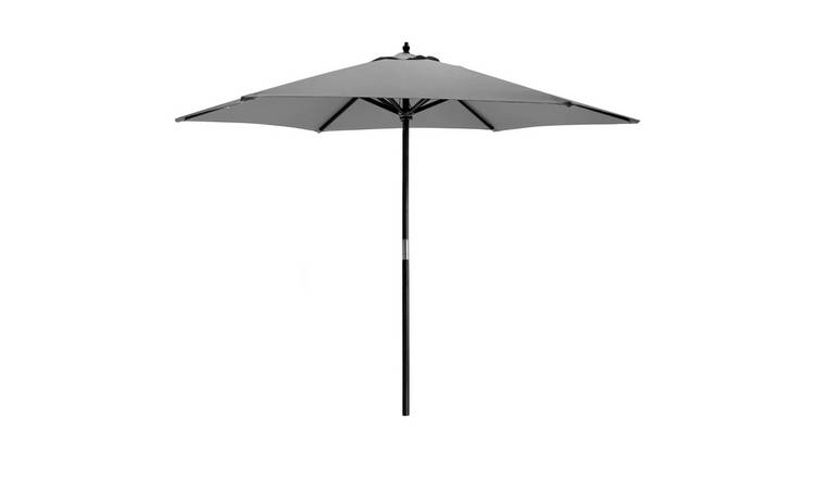 Harbour Housewares Wooden Garden Parasol - 2.7M - Grey