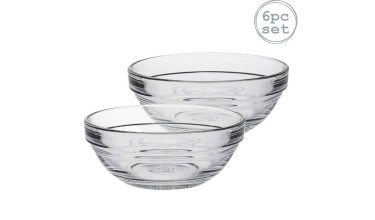 Duralex Lys Stacking 9cm Glass Cooking Food Bowls - Pack of 6