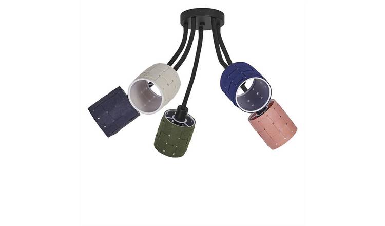 Osram Decor Felt Weaving Cans 5 Light E14 10W LED Ceiling Light - Multicolour