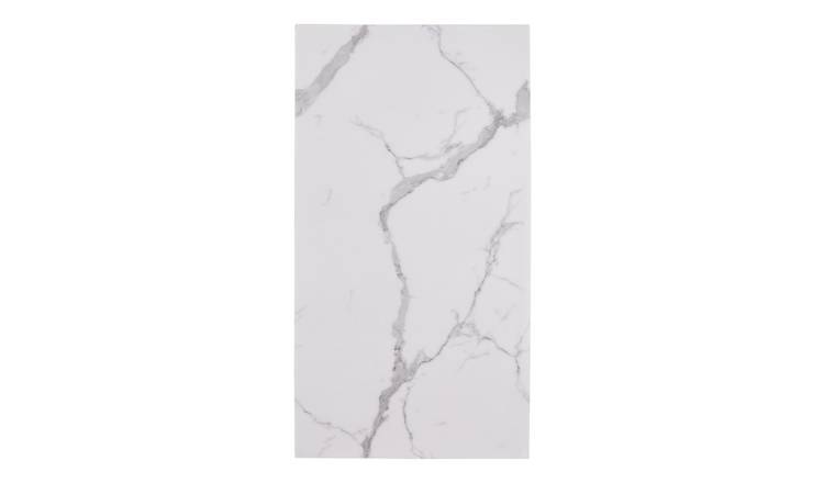 Living and Home 10 Pcs Peel and Stick Marble Wall Stickers - White