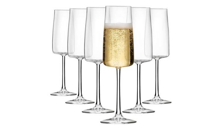 RCR Essential Crystal Champagne Flutes - 295ml - Pack of 6