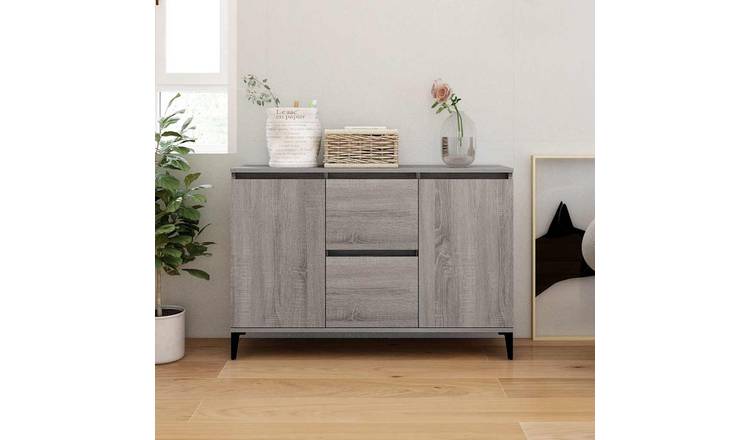 Walplus Engineered Wood Sideboard - Grey Sonoma - 102 x 35 x 70 cm
