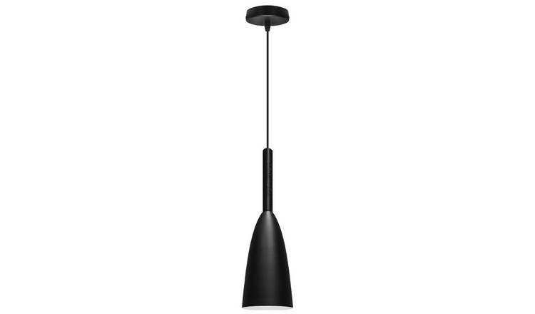 Energy Light Bulbs LED Slim Cone Metal Ceiling Pendant Light - Black
