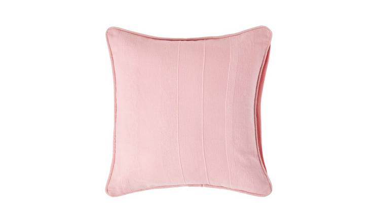 Homescapes Pink Rajput Cotton Ribbed Cushion Cover - 60 x 60 cm