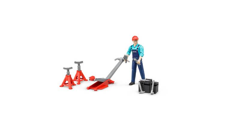 Bruder BWorld Garage Equipment with Figure Childrens Toy Model - Age 3+