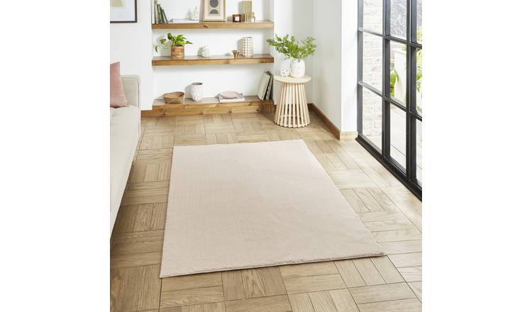 Mega Flooring White Shaggy Plain Rug - 80 x 150cm