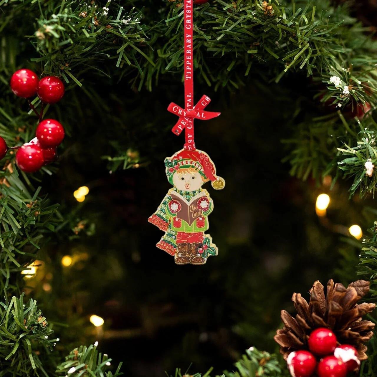 Tipperary Metal Sparkle  Carol Singer Hanging Decoration - Image 2