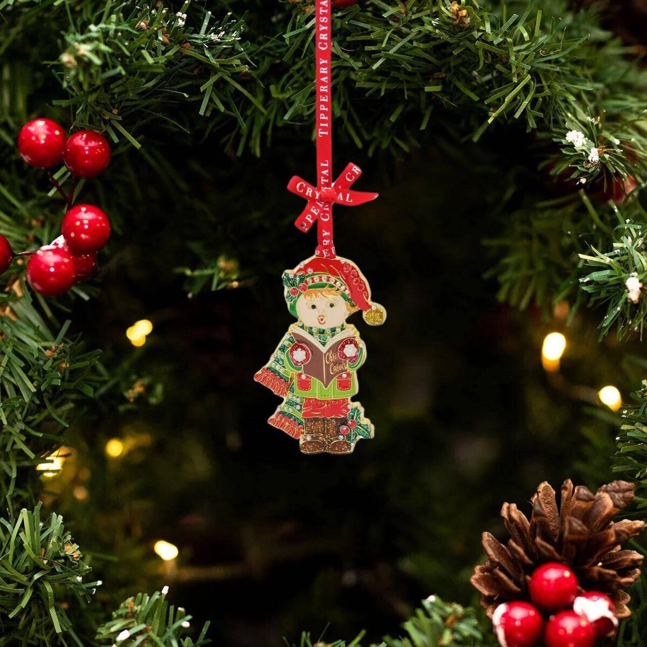 Tipperary Metal Sparkle  Carol Singer Hanging Decoration - Image 2