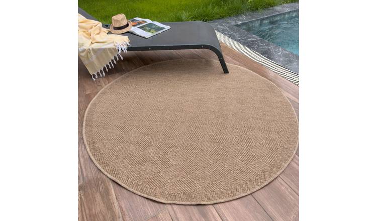 The Rugs Beige Nature Diamond Round Rug - 160cm