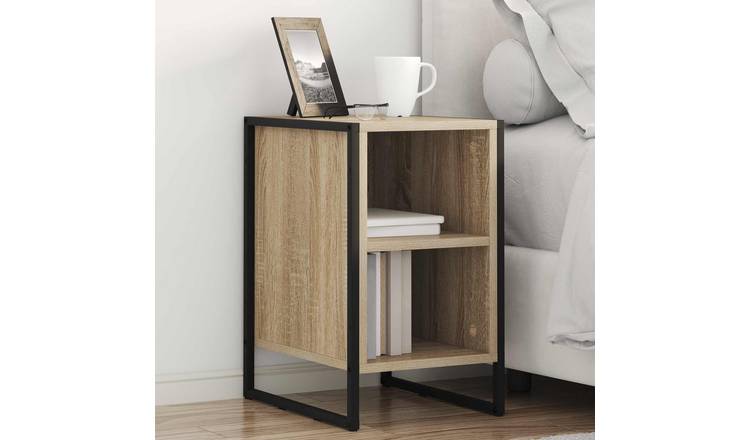 Walplus Engineered Wood Bedside Table - Light Oak - 39.5 x 30 x 50 cm