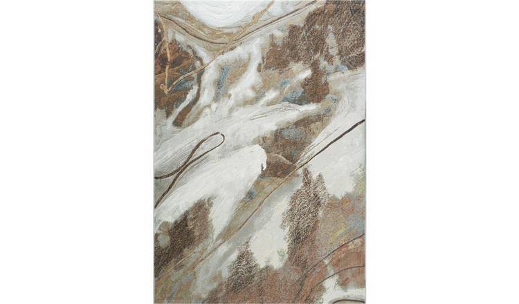 Mega Flooring Beige Modern Abstract Rug - 80 x 150cm