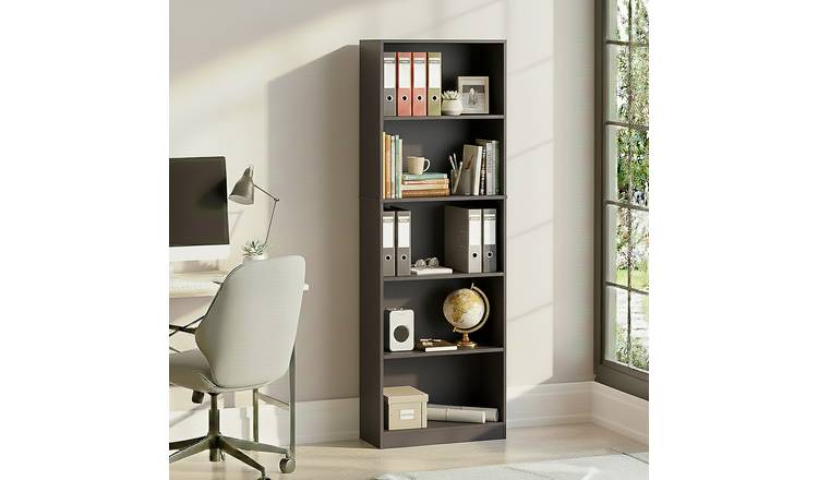 Vida Designs Cambridge 5 Tier Extra Large Freestanding Bookcase - Grey