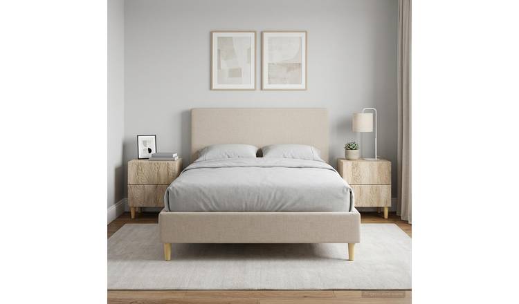 Walplus Pack of 2 Engineered Wood Bedside Table - Sonoma Oak - 43 x 34.5 x 48 cm