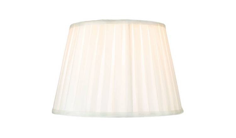 Happy Homewares Cream Faux Silk Pleated Inner Lined Lampshade - 35cm