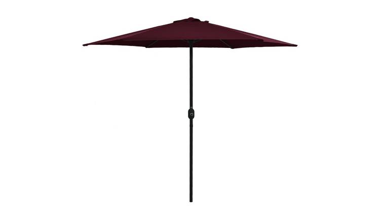 Walplus 6 Rib Polyester Garden Parasol - Bordeaux Red - 270 x 246 cm