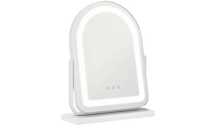 HOMCOM Rotable Vanity Mirror with Touch Screen - White