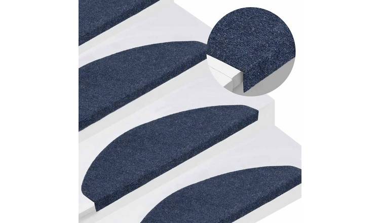 Walplus Pack of 15 Self-Adhesive Needle-Punched Stair Mats - Blue - 65 x 22.5 cm