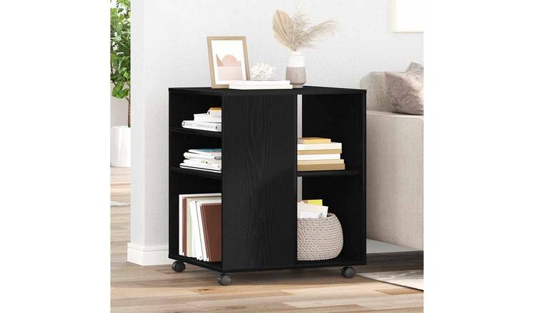 Walplus Engineered Wood Lockable Storage Cabinet - Black Ash - 60 x 53 x 72.5 cm