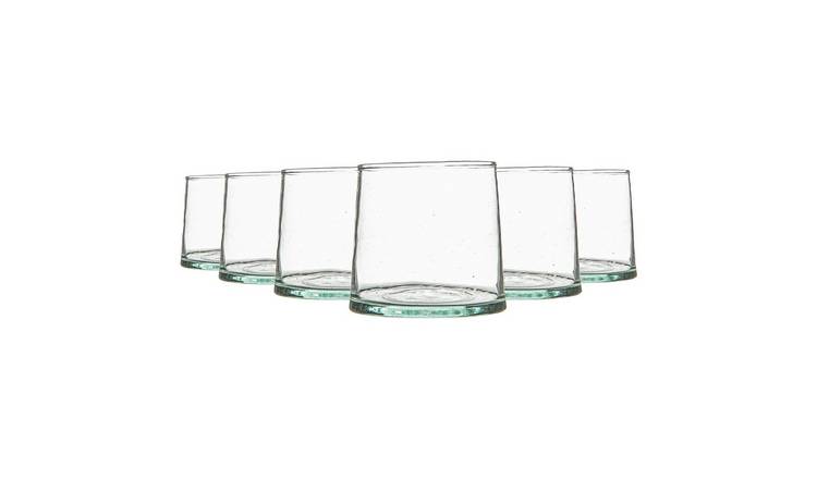 Nicola Spring Merzouga Recycled Glass Tumblers - 200ml - Clear - Pack of 6