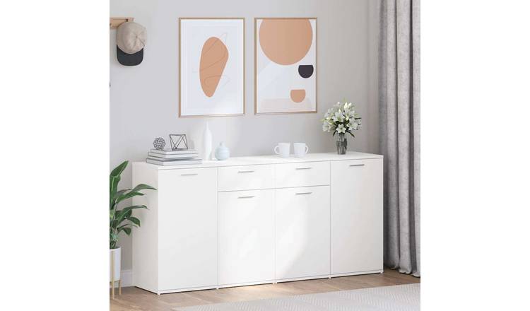 Walplus Engineered Wood Sideboard - White - 160 x 36 x 75 cm