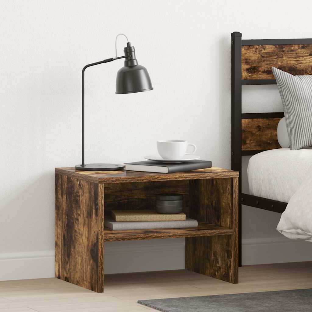 Walplus Engineered Wood Bedside Cabinet - Dark Oak - 40 x 30 x 30 cm - Image 1