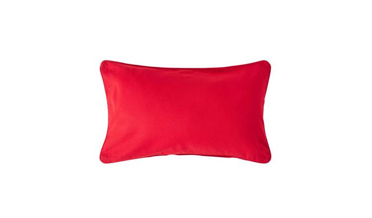 Homescapes Red Cotton Plain Rectangular Cushion Cover - 30 x 50 cm