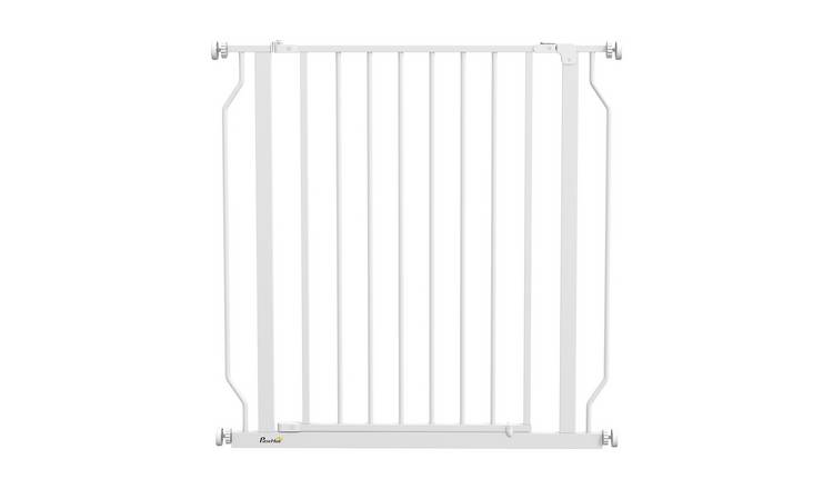 PawHut Steel Pressure Fit Dog Gate - 75-85cm x 76cm - White