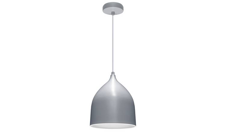 Energy Light Bulbs Teardrop Bell Metal Ceiling Pendant Light - Grey