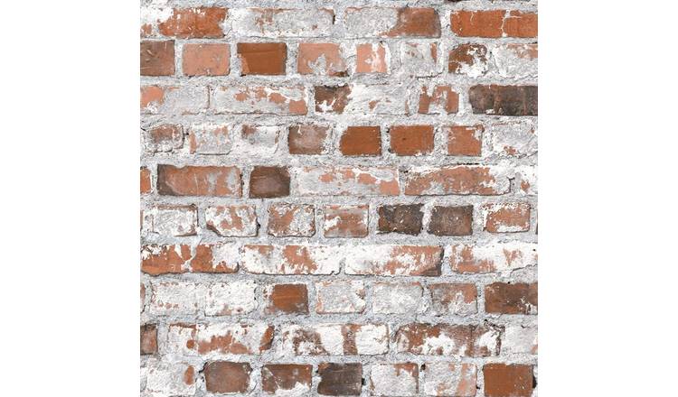 Muriva Stone Loft Brick Effect Wallpaper - Orange